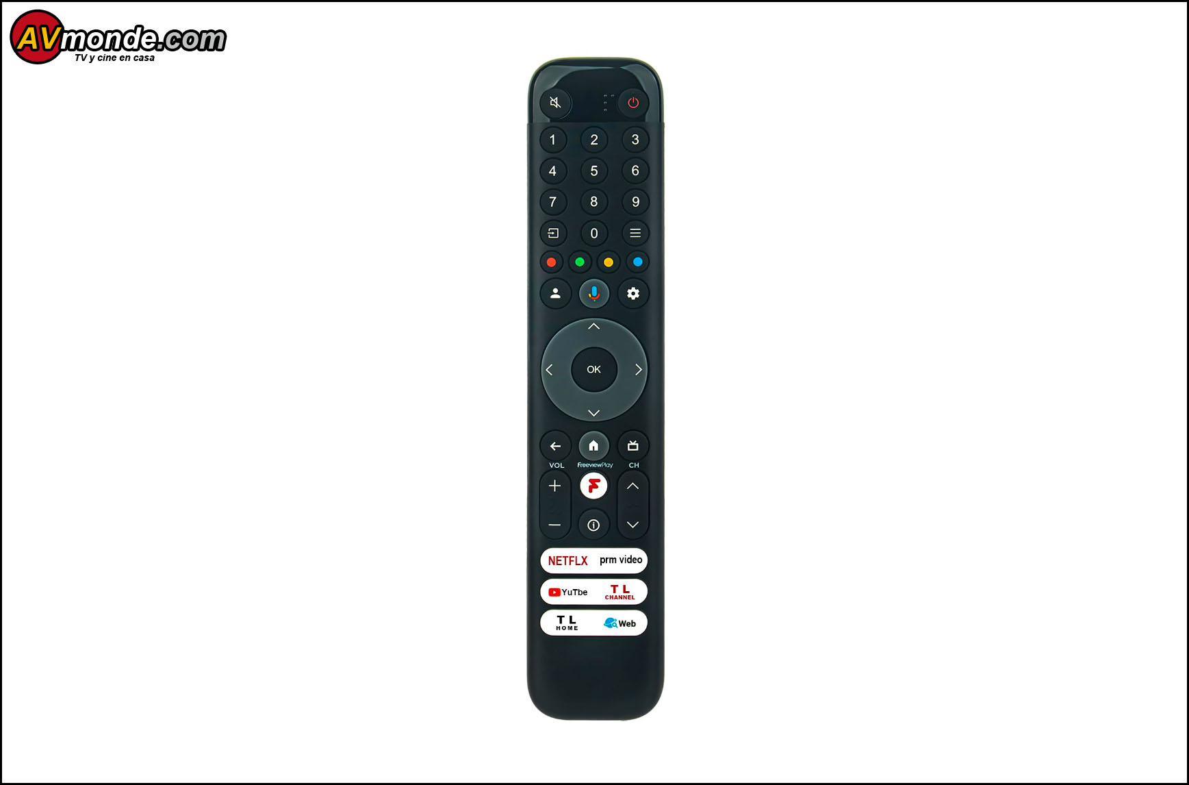 El control remoto del TCL 50T7B